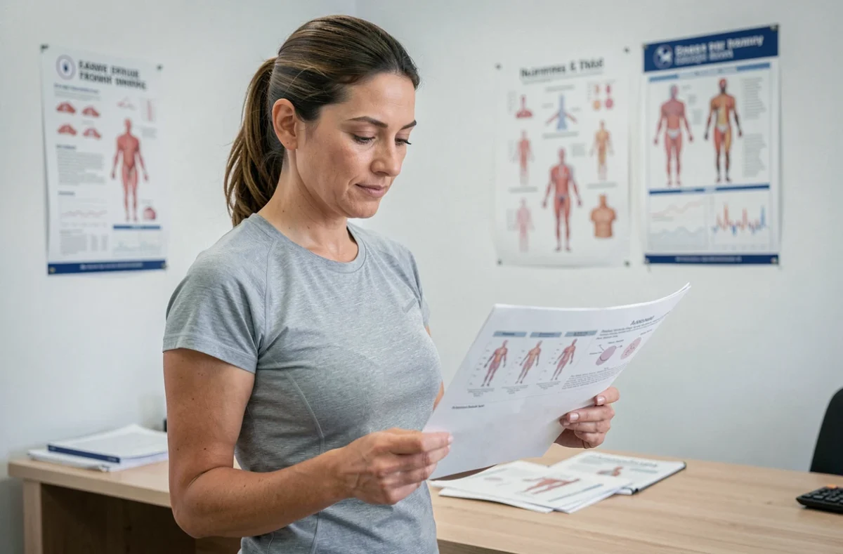 Femme consultant ses résultats de perte de poids avec un traitement GLP-1 lors d'une consultation médicale