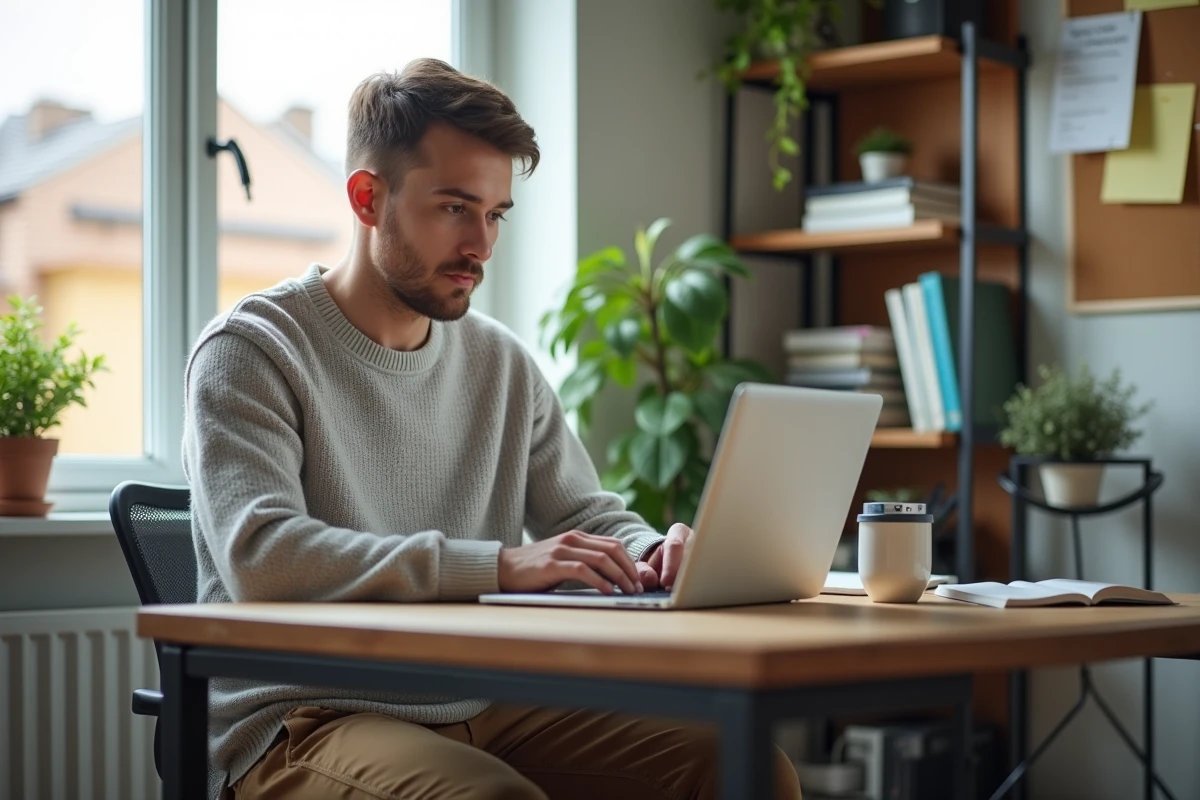 Jeune homme étudie en reconversion en ergotherapie