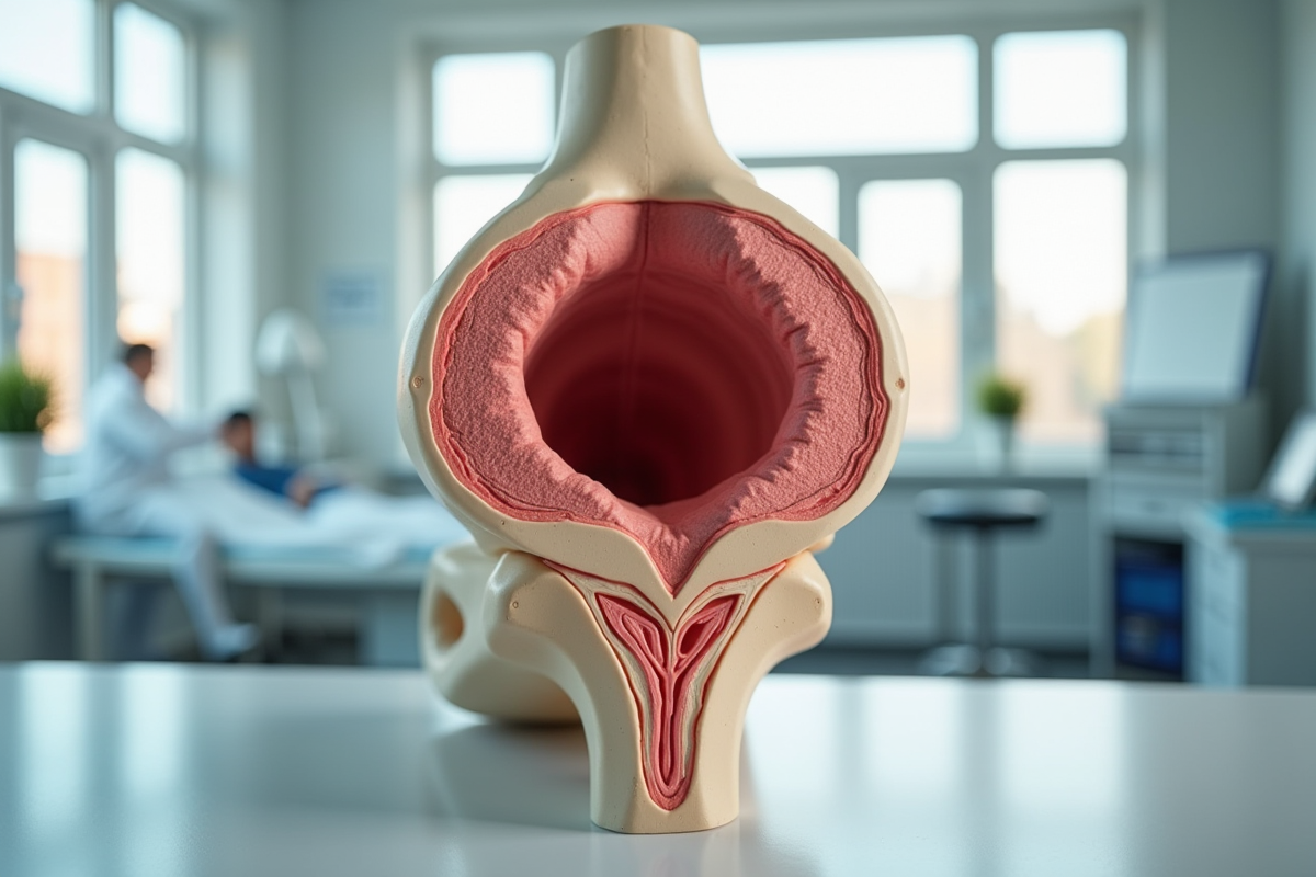 Modèle anatomique de la moelle osseuse dans un femur en environnement médical