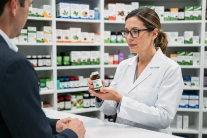Pharmacienne conseillant une cliente sur le Phytargile concentré en officine