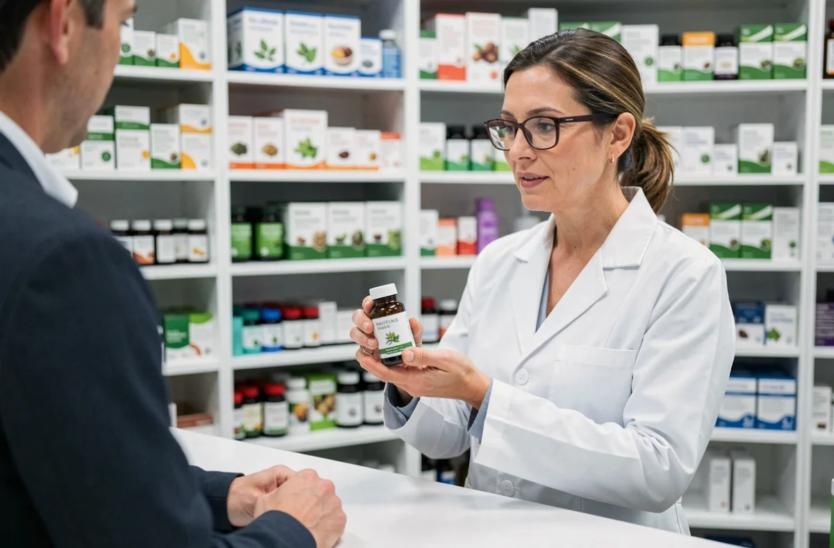 Pharmacienne conseillant une cliente sur le Phytargile concentré en officine